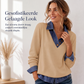 Casual patchwork lange mouwen top voor dames