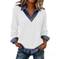 Casual patchwork lange mouwen top voor dames