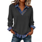 Casual patchwork lange mouwen top voor dames
