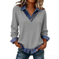 Casual patchwork lange mouwen top voor dames