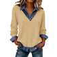 Casual patchwork lange mouwen top voor dames