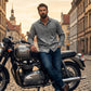 👕Herenshirt van retro gewassen denim