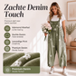 Losvallende denim tuinbroek voor dames met bloemenprint