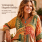 Losvallende casual blouse met V-hals voor dames