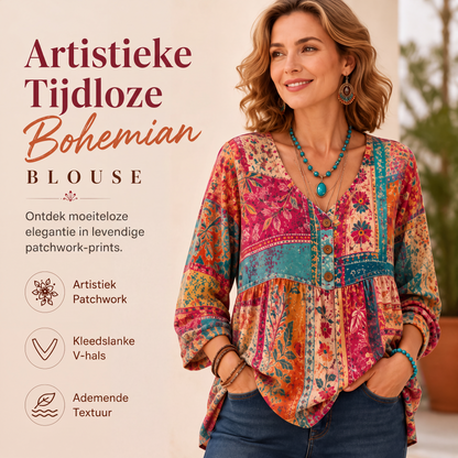 Losvallende casual blouse met V-hals voor dames