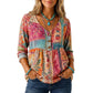 Losvallende casual blouse met V-hals voor dames