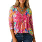 Losvallende casual blouse met V-hals voor dames
