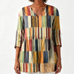 T-shirt voor dames met losse digitale print, ronde hals, korte mouwen en casual top