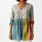 T-shirt voor dames met losse digitale print, ronde hals, korte mouwen en casual top