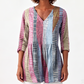 T-shirt voor dames met losse digitale print, ronde hals, korte mouwen en casual top