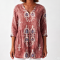 T-shirt voor dames met losse digitale print, ronde hals, korte mouwen en casual top