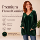 Fluwelen damesblouse met V-hals en lange mouwen