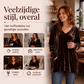 Fluwelen damesblouse met V-hals en lange mouwen