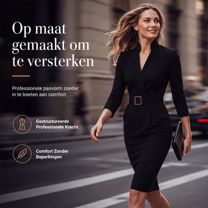 Chique jurk met tailleaccentuering