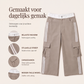 Dames capri-cargobroek met sportieve zijstrepen