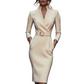 Chique jurk met tailleaccentuering