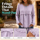 Vintage casual top met franjes en kwastjes voor dames