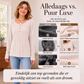 Geribbelde gebreide lange mouw Henley-top voor dames