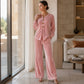 Dames vrijetijdsfluweel 2-delige loungewear set