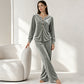 Dames vrijetijdsfluweel 2-delige loungewear set
