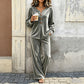 Dames vrijetijdsfluweel 2-delige loungewear set