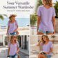 Ademend jacquard-shirt met V-hals