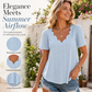 Ademend jacquard-shirt met V-hals