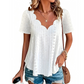 Ademend jacquard-shirt met V-hals