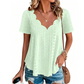 Ademend jacquard-shirt met V-hals