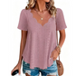Ademend jacquard-shirt met V-hals