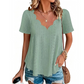 Ademend jacquard-shirt met V-hals