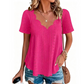 Ademend jacquard-shirt met V-hals