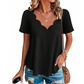 Ademend jacquard-shirt met V-hals