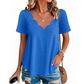 Ademend jacquard-shirt met V-hals