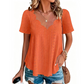 Ademend jacquard-shirt met V-hals