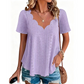 Ademend jacquard-shirt met V-hals