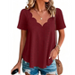 Ademend jacquard-shirt met V-hals