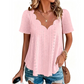 Ademend jacquard-shirt met V-hals