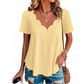 Ademend jacquard-shirt met V-hals