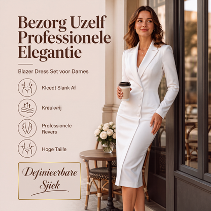 Elegante asymmetrische blazerjurk met enkele knoopsluiting voor dames