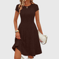 Elegante geribbelde gebreide jurk voor dames, met geborstelde stof