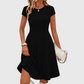 Elegante geribbelde gebreide jurk voor dames, met geborstelde stof