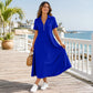 Casual effen maxi-jurk met rits voor dames