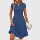 Elegante geribbelde gebreide jurk voor dames, met geborstelde stof