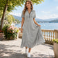 Casual effen maxi-jurk met rits voor dames
