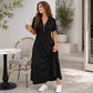 Casual effen maxi-jurk met rits voor dames