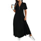 Casual effen maxi-jurk met rits voor dames