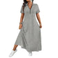 Casual effen maxi-jurk met rits voor dames