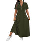 Casual effen maxi-jurk met rits voor dames