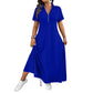 Casual effen maxi-jurk met rits voor dames